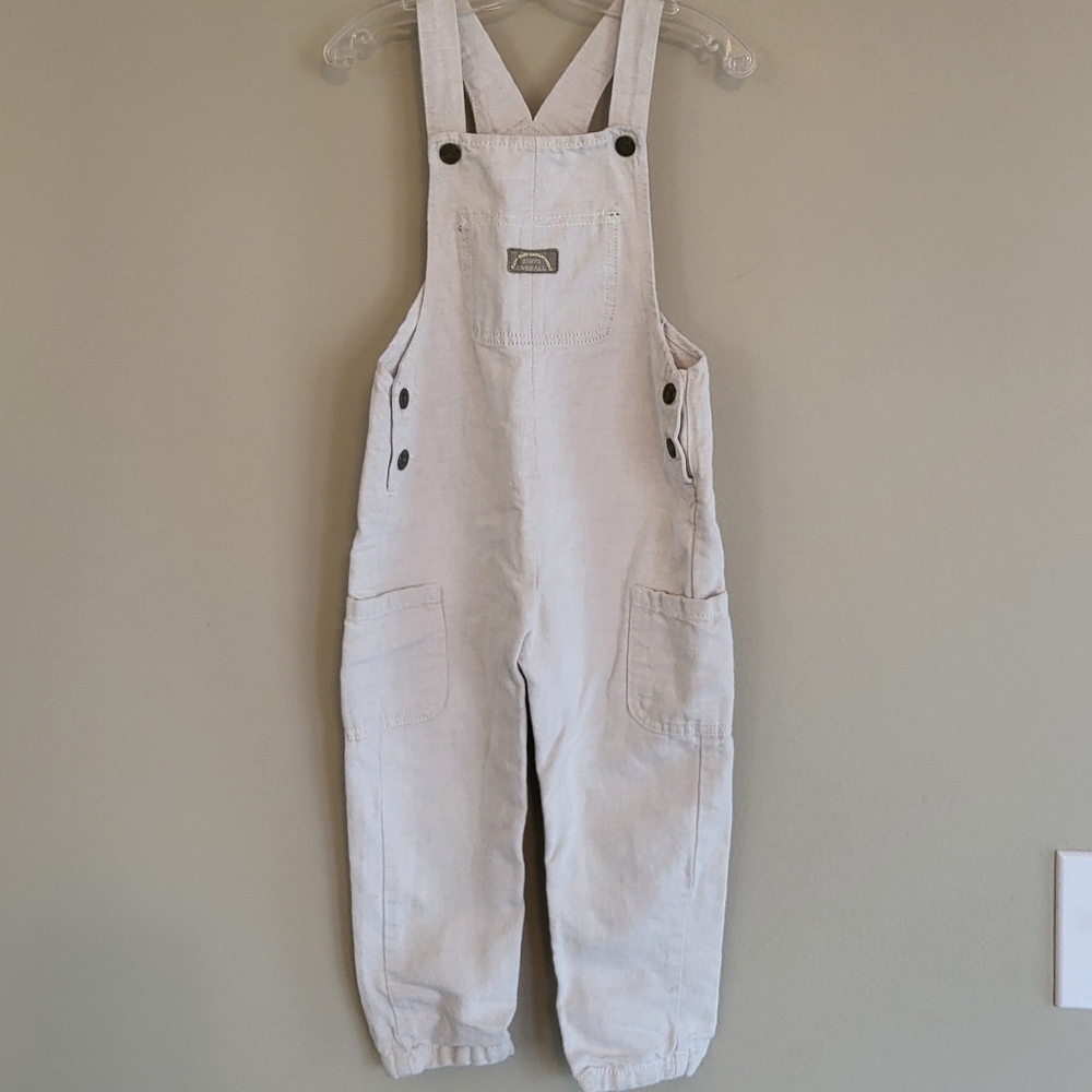 Zara cream colored overalls